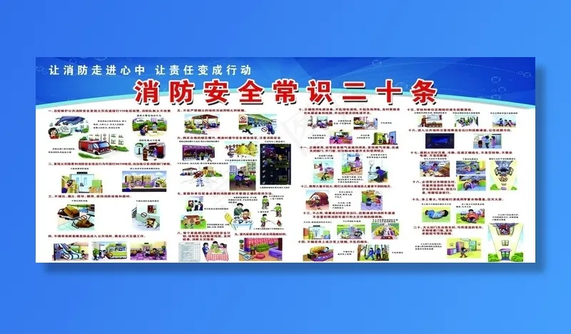 消防安全常识二十条图片(7480X3307(DPI:100))psd模版下载
