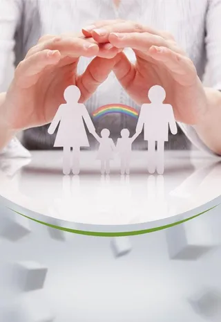 彩虹家庭守护背景图片