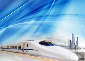 高铁PPT 蓝色背景图片