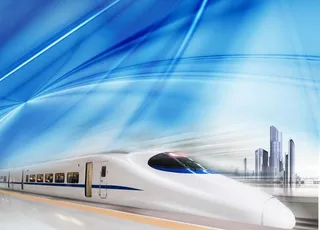 高铁PPT 蓝色背景图片