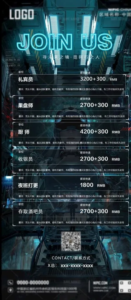 夜店酒吧招聘未来科技图片(1225x2616)psd模版下载
