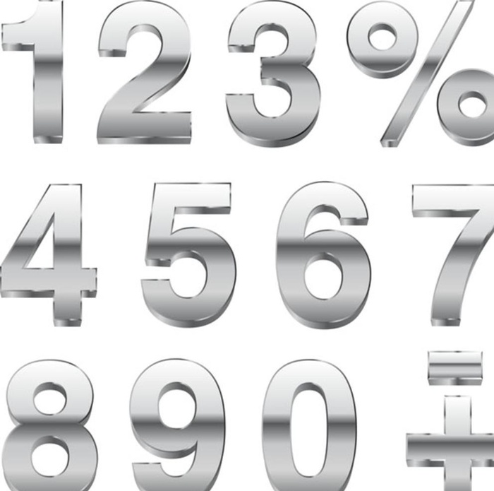 矢量立体银色渐变数字图片ai矢量模版下载