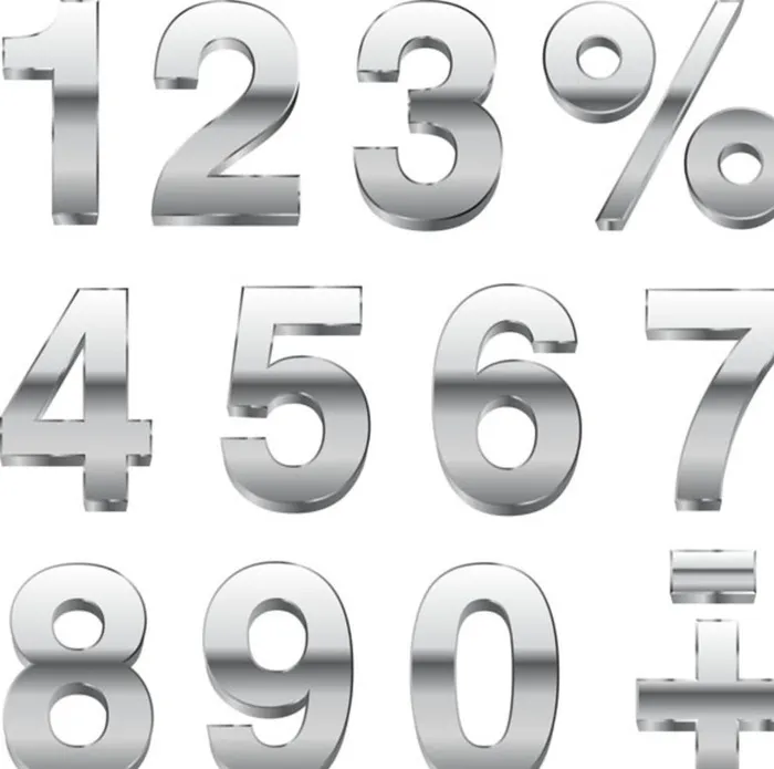 矢量立体银色渐变数字图片ai矢量模版下载