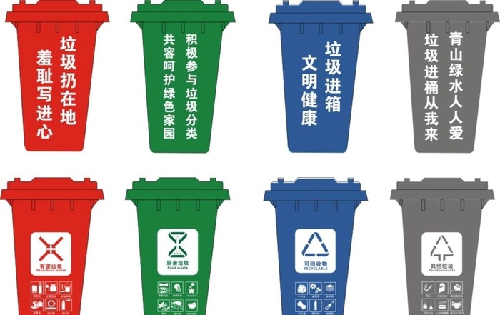 垃圾分类垃圾桶图片cdr矢量模版下载