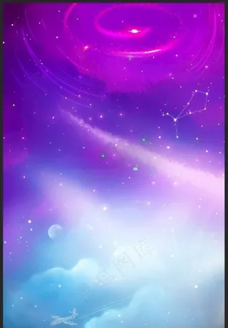 紫色浪漫星空梦幻星云背景图片