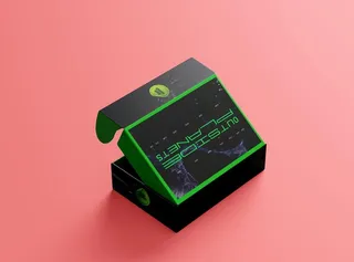 飞机盒包装盒贴图样机图片