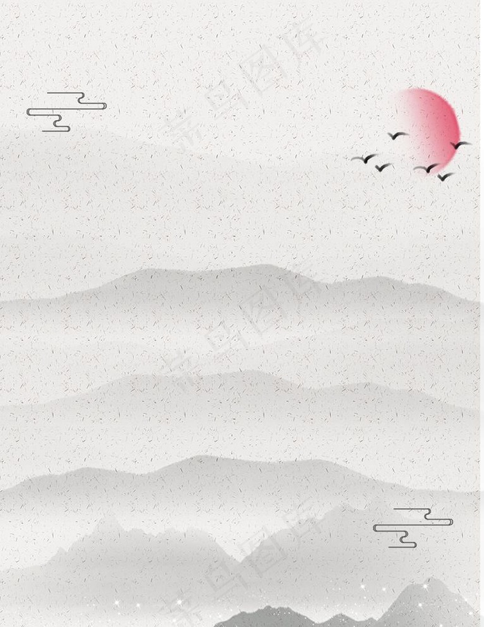 山水墨画图片(1024x1369)psd模版下载