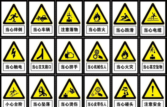 当心类标识图片