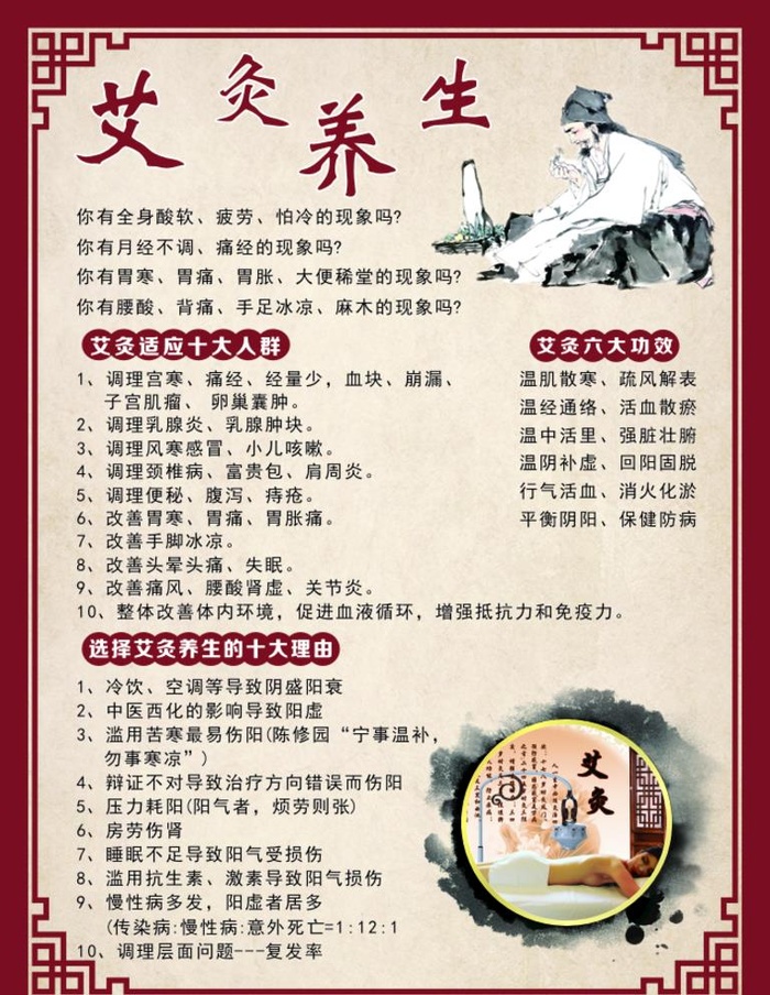 艾灸养生图片cdr矢量模版下载