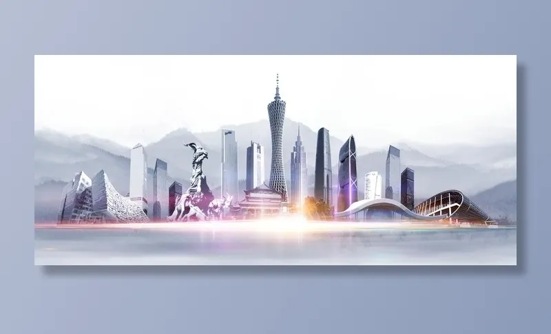 广州地标图片(7122x3334)psd模版下载