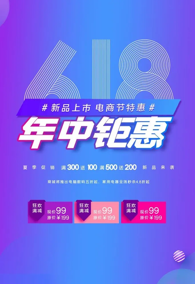 618年中钜惠图片(3543x5315)psd模版下载