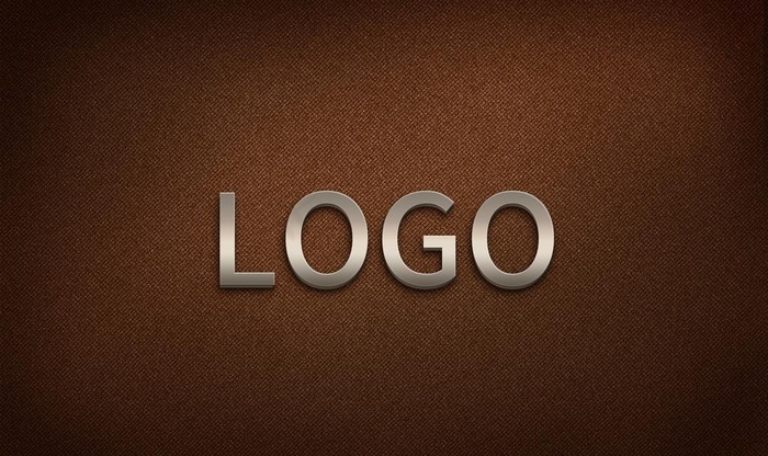 金属质感重工logo样机图片