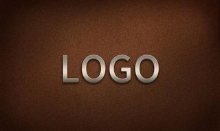 金属质感重工logo样机图片