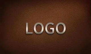 金属质感重工logo样机图片