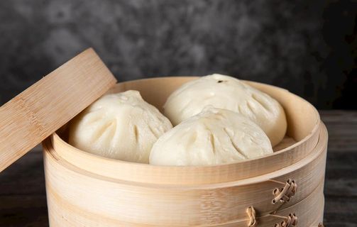 一笼包子高清特写图片