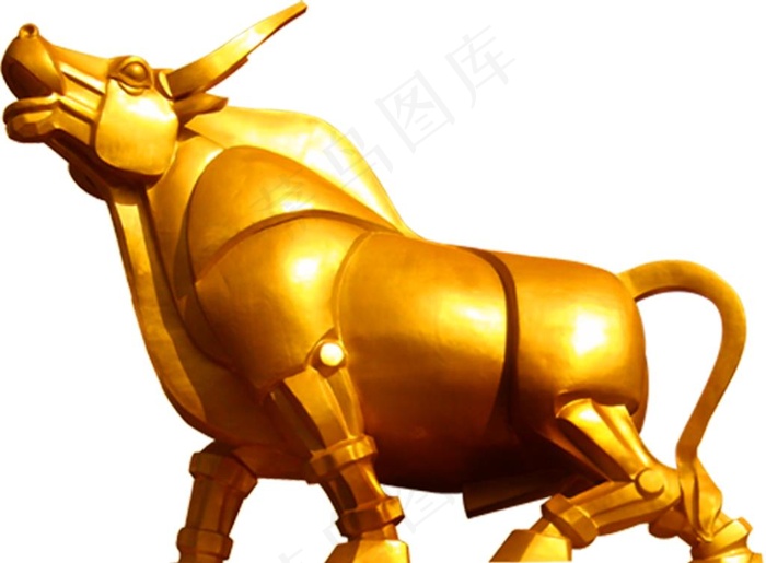 金色大金牛牛市牛股免抠素材图片psd模版下载