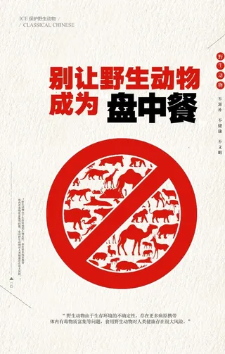 禁止食用野生动物图片