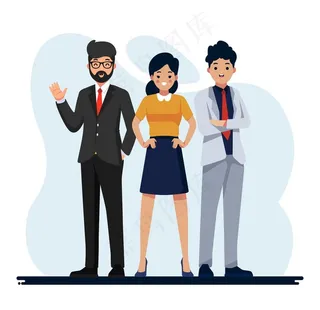 扁平化商务人士人物插画图片