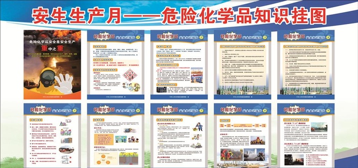 安全生产月  危险化学品挂图图片