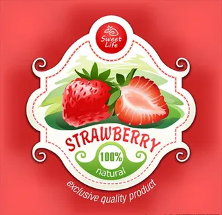 美味的草莓标签图片