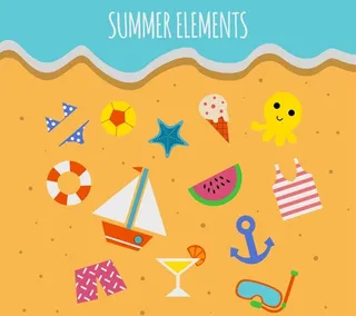 夏季元素矢量图片