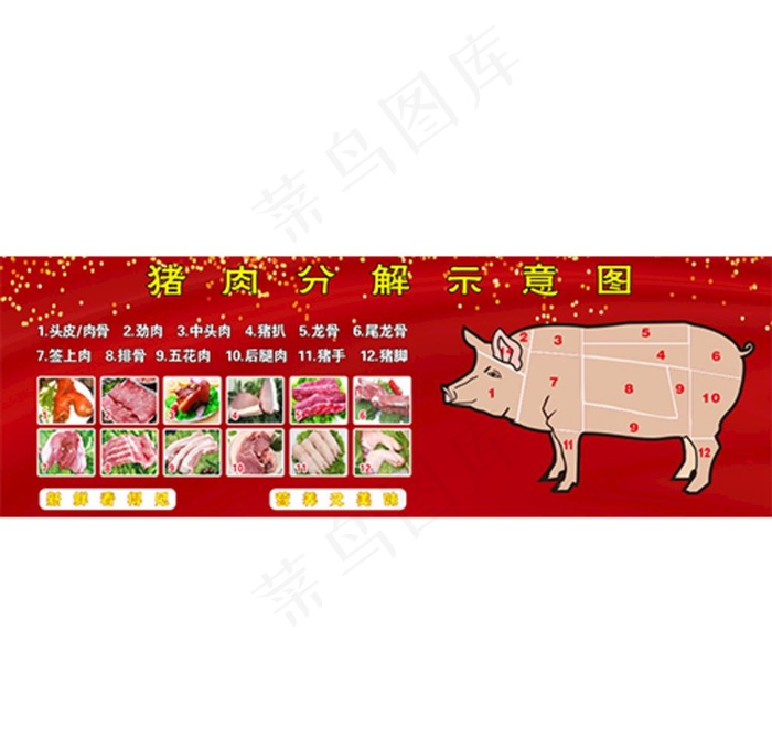 猪肉分解示意图图片cdr矢量模版下载