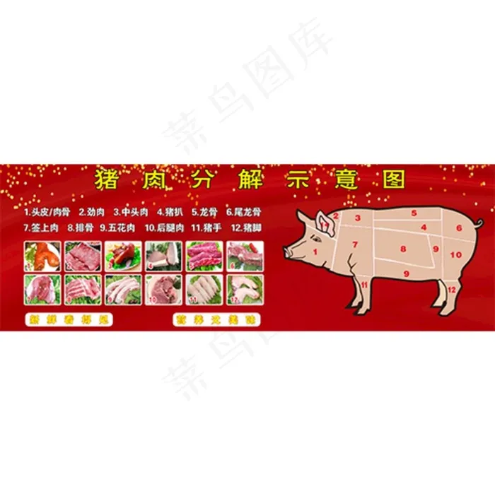 猪肉分解示意图图片cdr矢量模版下载