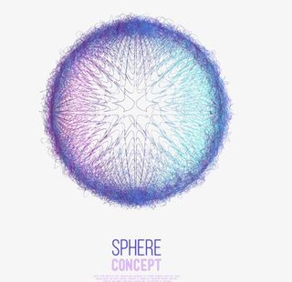 蓝紫色球形科技线条图片