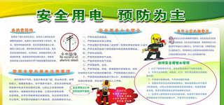 安全用电社会公益文化墙展板图片