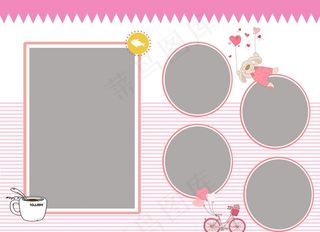 卡通可爱儿童相册海报素材图片