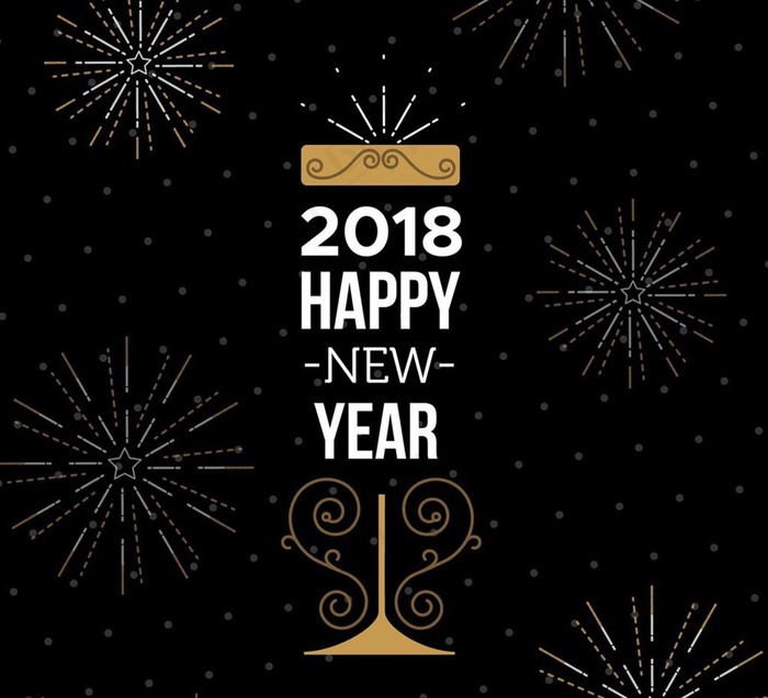 创意香槟酒新年快乐艺术字矢量图图片