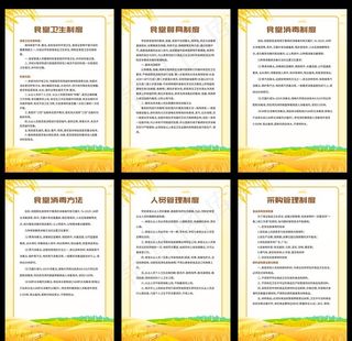 食堂制度海报图片