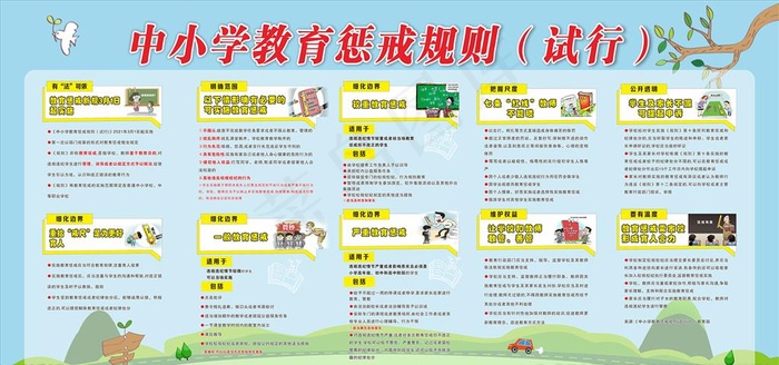 中小学教育惩戒规范图片cdr矢量模版下载