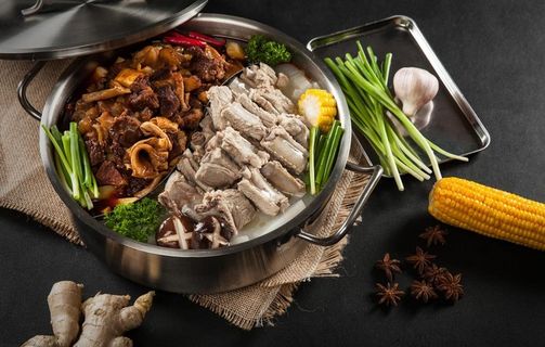 筋头巴脑鸳鸯排骨锅图片