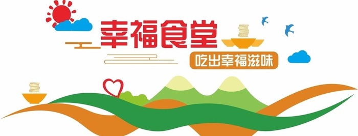 幸福食堂文化墙图片cdr矢量模版下载