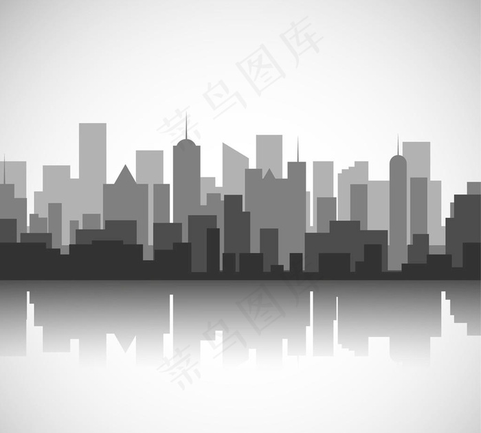 城市建筑图标图片ai矢量模版下载