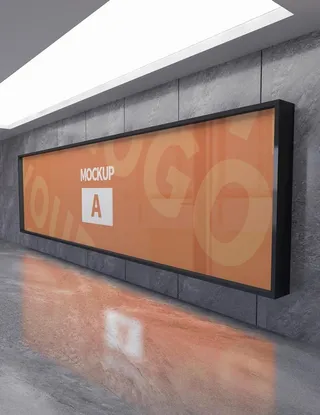室内广告牌海报样机图片