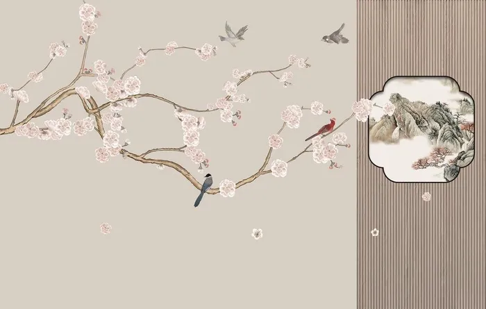 花鸟工笔画图片(9071x5669)psd模版下载