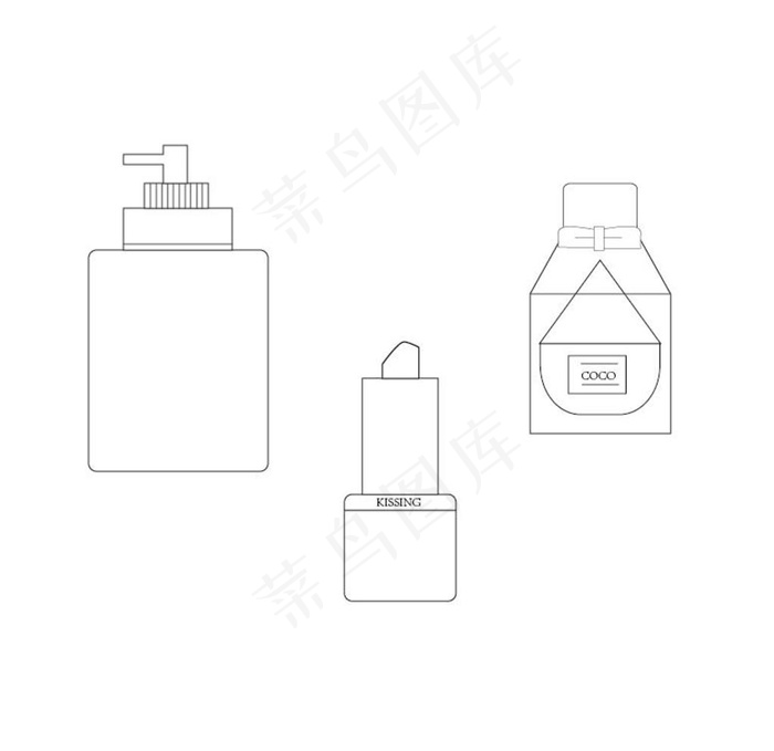 洗护用品线性矢量图小图标图片ai矢量模版下载