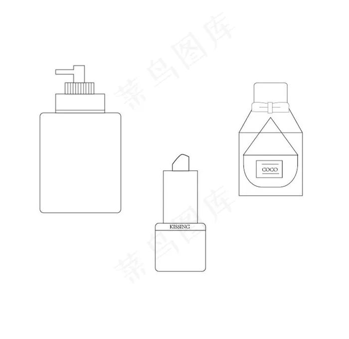 洗护用品线性矢量图小图标图片ai矢量模版下载