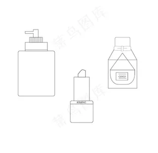 洗护用品线性矢量图小图标图片
