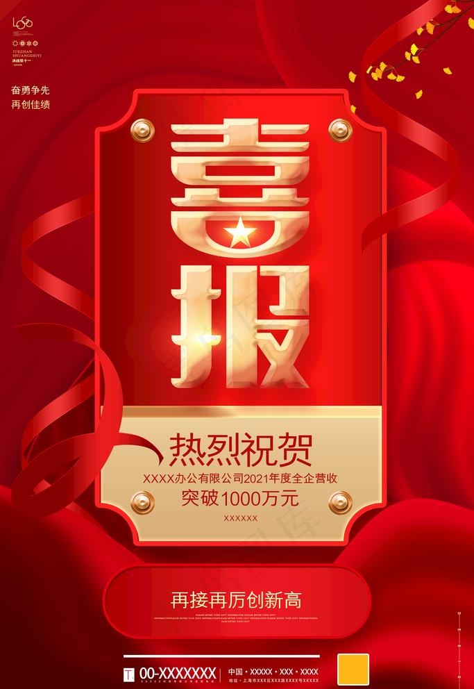 喜报图片(3543x5315)psd模版下载