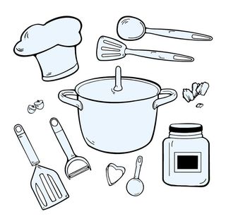 线描厨房厨具图片