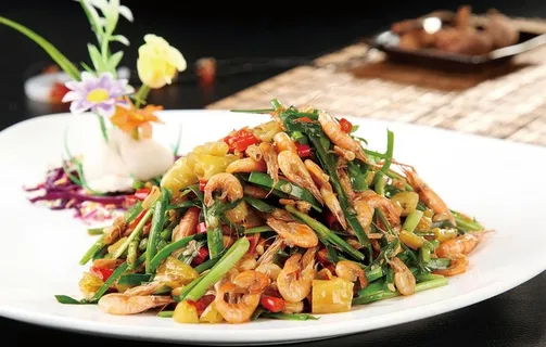 韭菜炒河虾图片 韭菜炒河虾图片