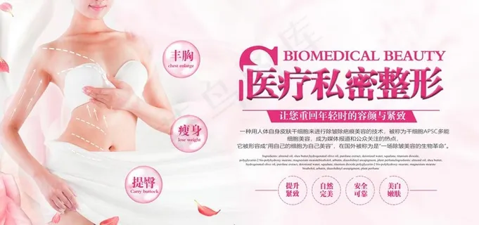 私密整形整容活动宣传海报素材图片