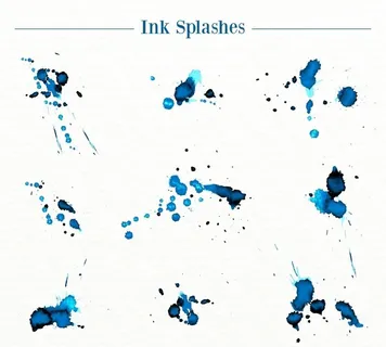 蓝色水彩泼墨图片