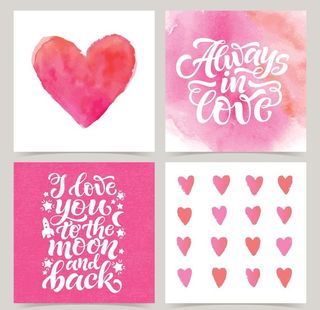 精美水彩爱心图案设计图片