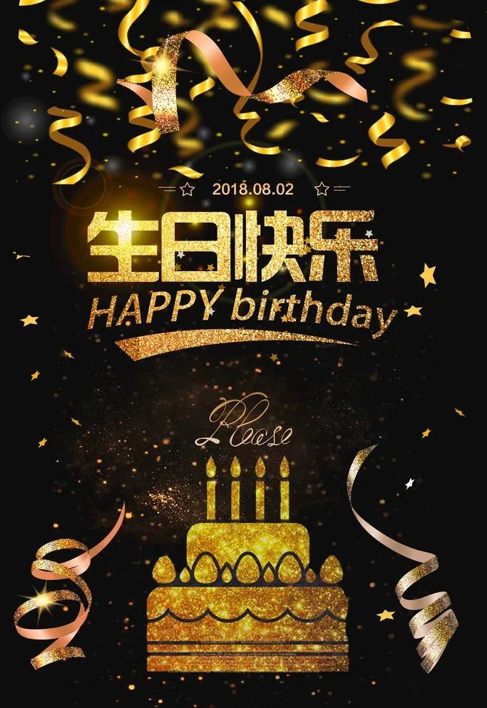 生日快乐图片(3543x5315)psd模版下载