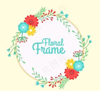 彩色花卉框架图片