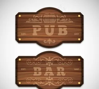 酒吧木牌标志图片